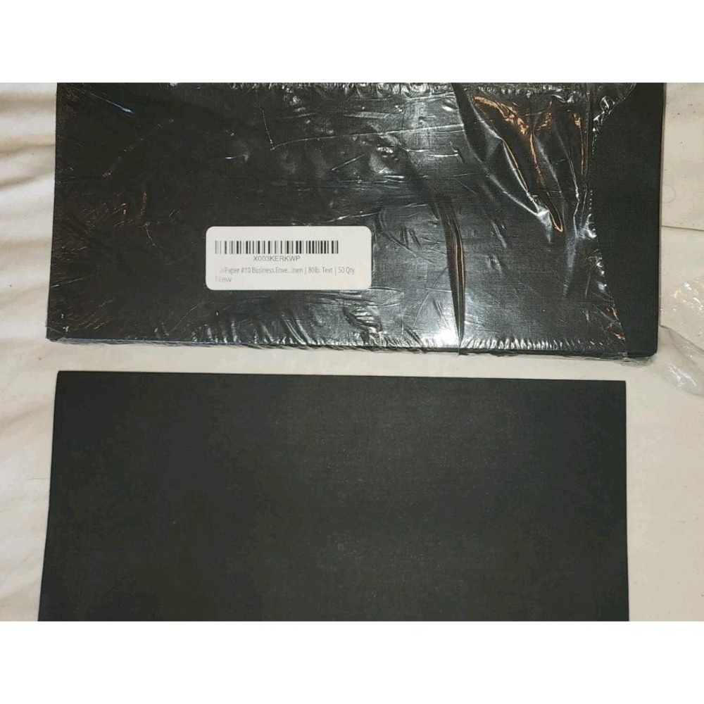 50 Black Business Envelopes 4 1/8 X 9-1/2  #10 Lux Linen Finish 80lb Text New Nw